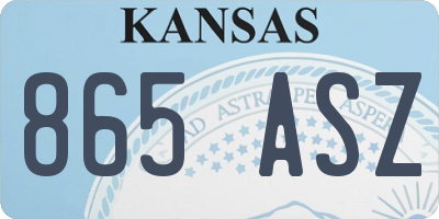 KS license plate 865ASZ
