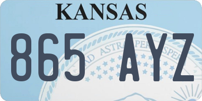 KS license plate 865AYZ
