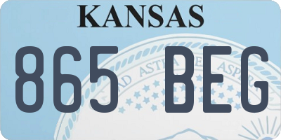 KS license plate 865BEG