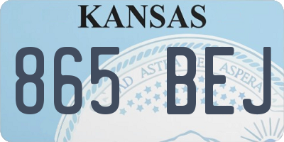 KS license plate 865BEJ