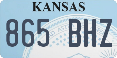 KS license plate 865BHZ