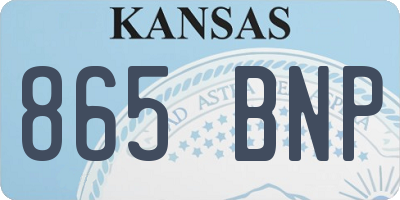 KS license plate 865BNP