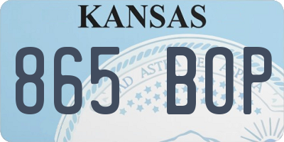 KS license plate 865BOP