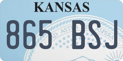 KS license plate 865BSJ