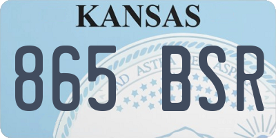 KS license plate 865BSR