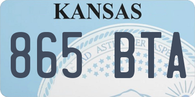 KS license plate 865BTA