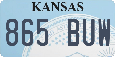 KS license plate 865BUW