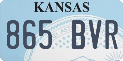 KS license plate 865BVR