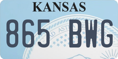 KS license plate 865BWG