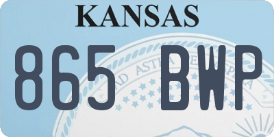 KS license plate 865BWP