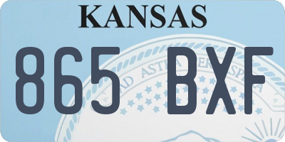 KS license plate 865BXF