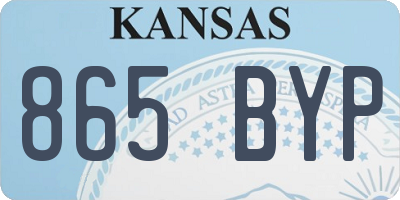 KS license plate 865BYP