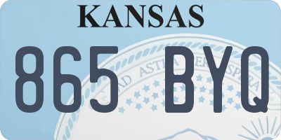 KS license plate 865BYQ