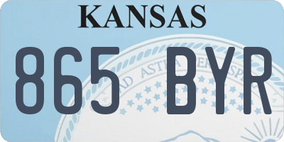 KS license plate 865BYR