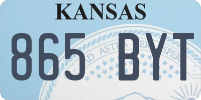 KS license plate 865BYT