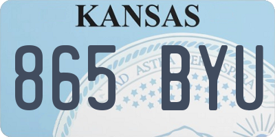 KS license plate 865BYU