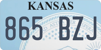 KS license plate 865BZJ