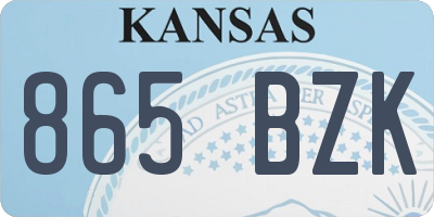 KS license plate 865BZK