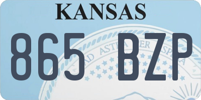 KS license plate 865BZP