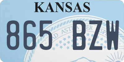KS license plate 865BZW