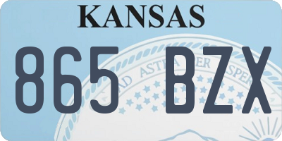 KS license plate 865BZX