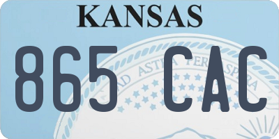KS license plate 865CAC
