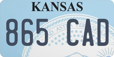 KS license plate 865CAD