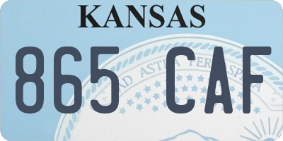 KS license plate 865CAF