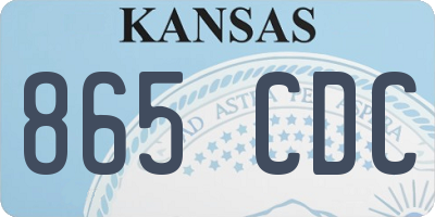 KS license plate 865CDC