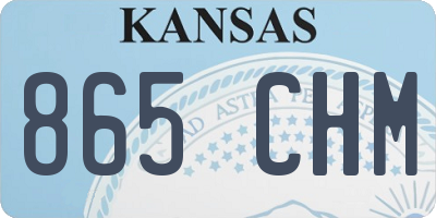 KS license plate 865CHM