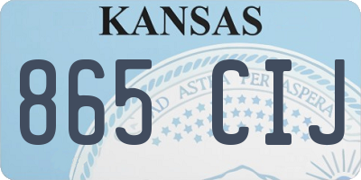 KS license plate 865CIJ