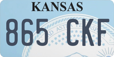 KS license plate 865CKF