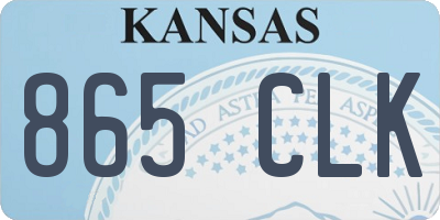 KS license plate 865CLK