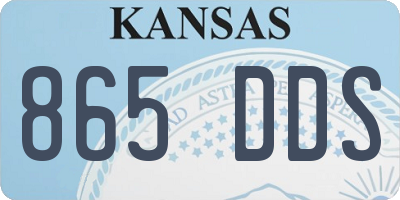KS license plate 865DDS