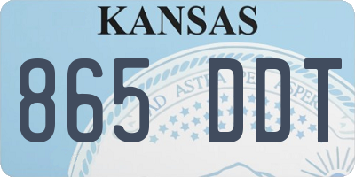 KS license plate 865DDT
