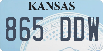 KS license plate 865DDW