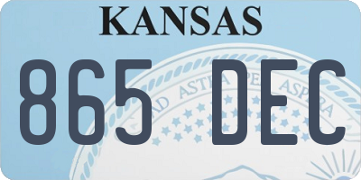 KS license plate 865DEC
