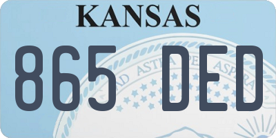 KS license plate 865DED