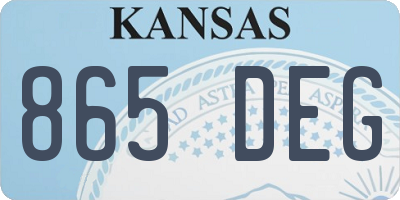KS license plate 865DEG
