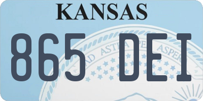 KS license plate 865DEI