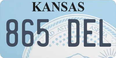 KS license plate 865DEL