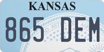 KS license plate 865DEM