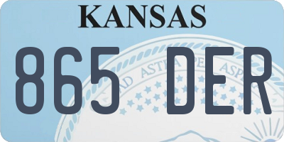KS license plate 865DER