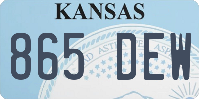 KS license plate 865DEW