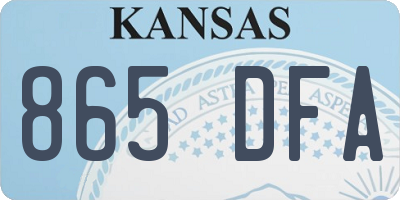 KS license plate 865DFA