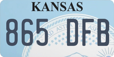KS license plate 865DFB