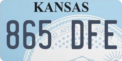 KS license plate 865DFE