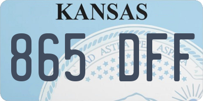 KS license plate 865DFF