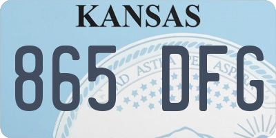 KS license plate 865DFG