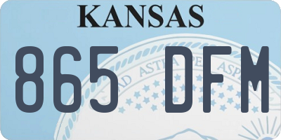 KS license plate 865DFM